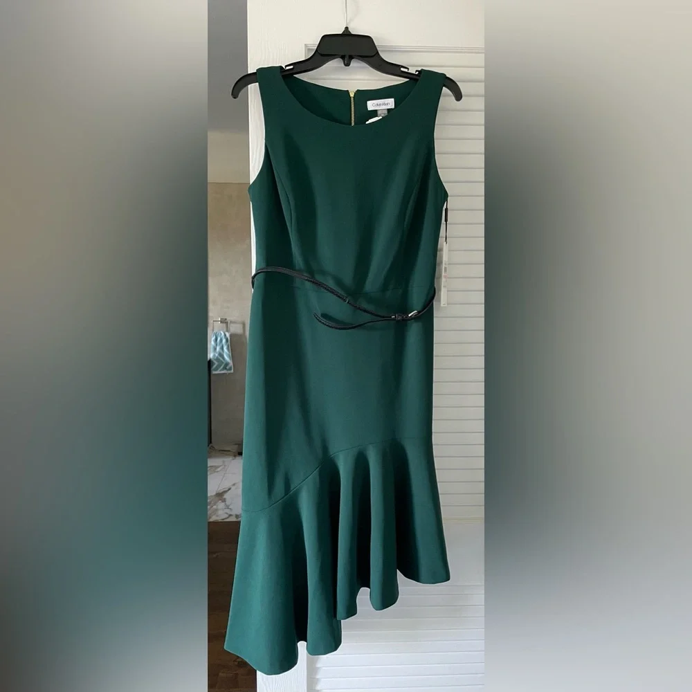Calvin Klein dark green dress, size 10, NWT - Picture 1 of 5